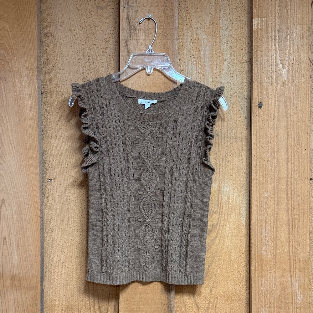 Ruffle Sleeve Tank Sweater